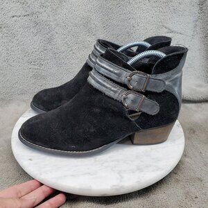 Steve Madden Shoes Womens Size 7 Black Suede Raskal Buckle Strap Ankle Boots
